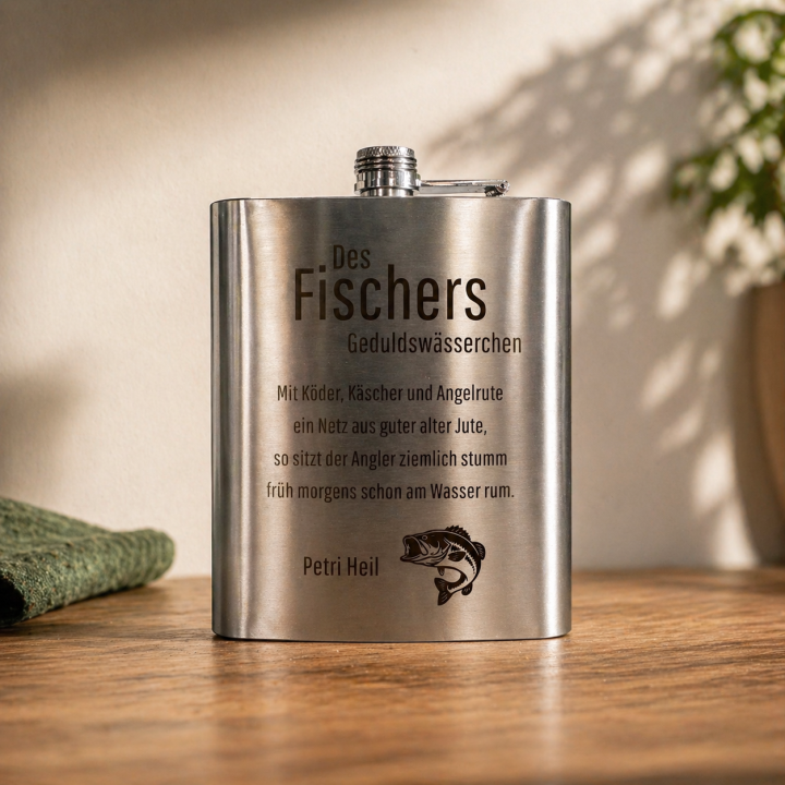 Flachmann Angler Geschenk mit Gravur | Boxenshop Chemnitz
