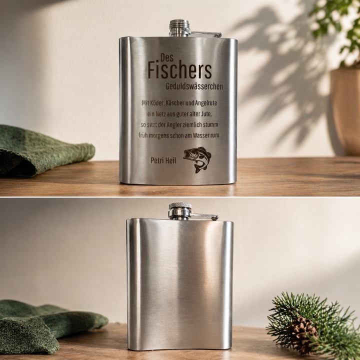 Flachmann Angler Geschenk mit Gravur | Boxenshop Chemnitz