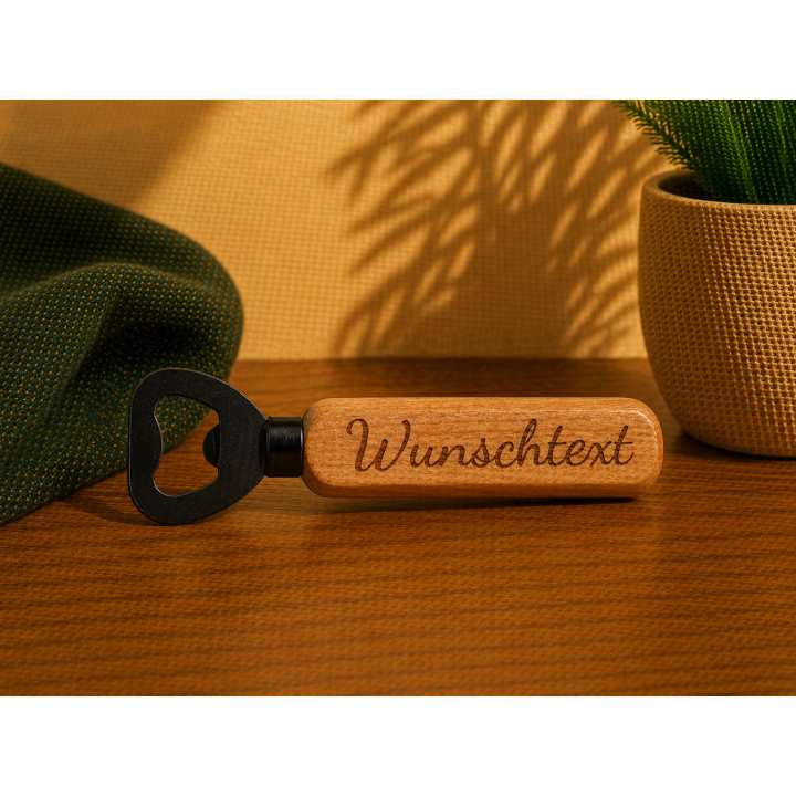 Flaschenöffner Holz mit Gravur – personalisiert | Boxenshop Chemnitz