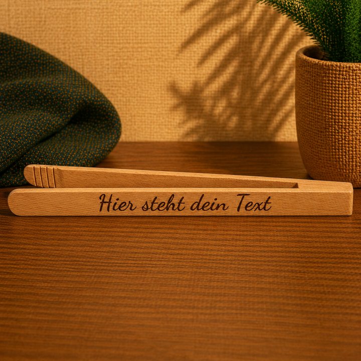 Grillzange Holz mit Gravur – personalisiert | Boxenshop Chemnitz