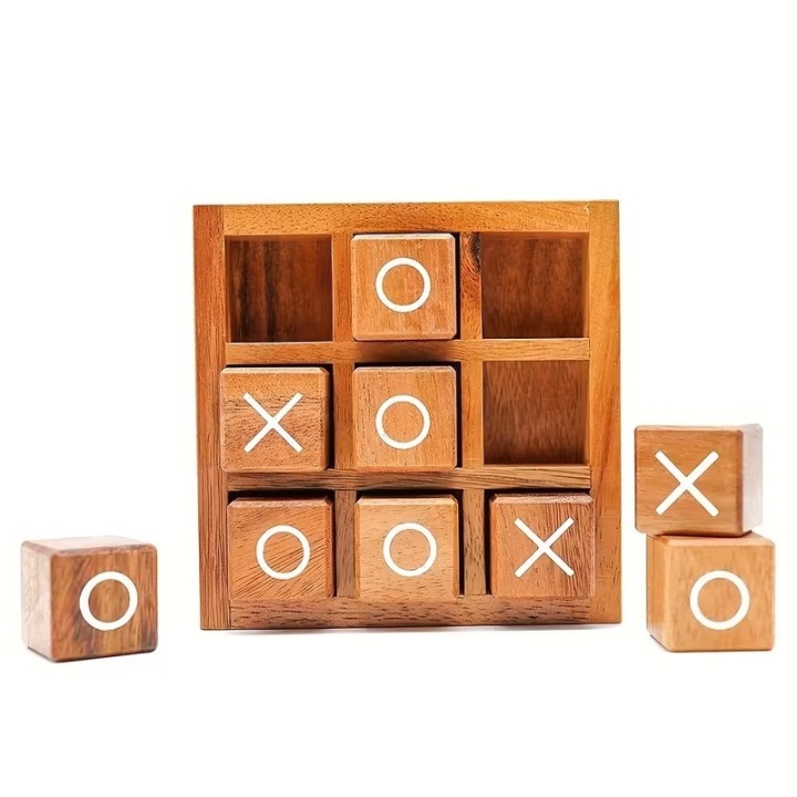 Tic-Tac-Toe aus Holz – Klassisches Brettspiel mit Holzwürfeln | Boxenshop Chemnitz