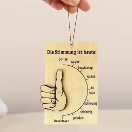 Stimmungsbarometer aus Holz – Drehbarer Daumen-Zeiger mit Stimmungsskala | Boxenshop Chemnitz