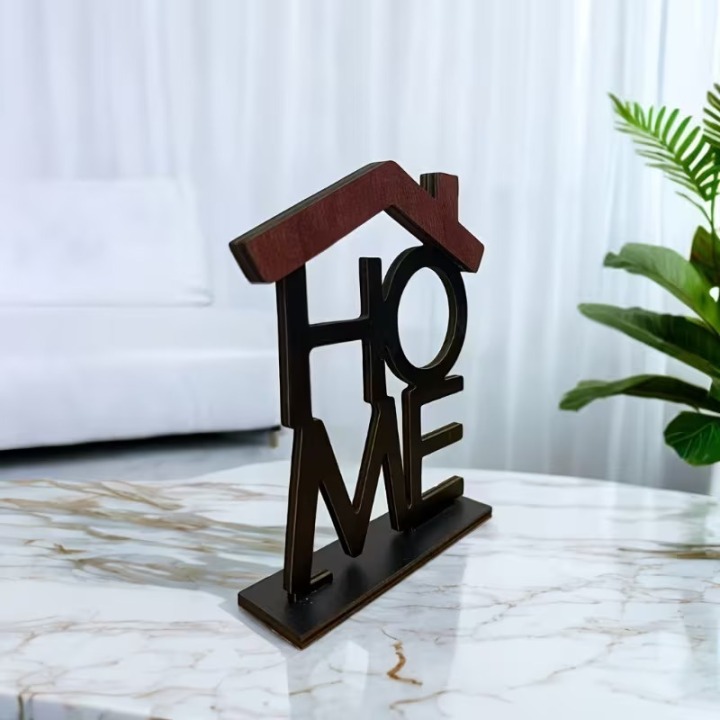 HOME Dekofigur aus Holz & Metall – Tischdeko mit Hausdach | Boxenshop Chemnitz