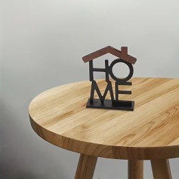 HOME Dekofigur aus Holz & Metall – Tischdeko mit Hausdach | Boxenshop Chemnitz