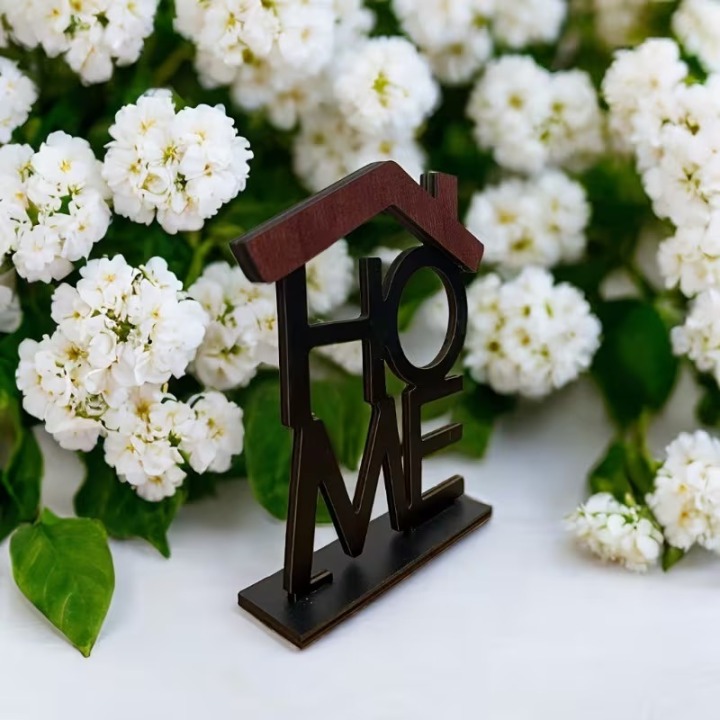 HOME Dekofigur aus Holz & Metall – Tischdeko mit Hausdach | Boxenshop Chemnitz