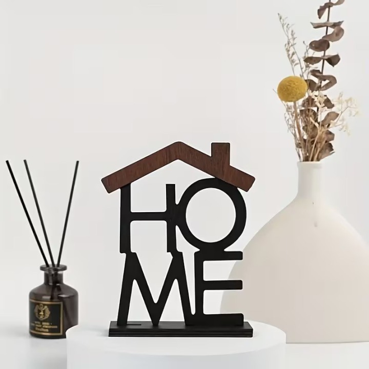 HOME Dekofigur aus Holz & Metall – Tischdeko mit Hausdach | Boxenshop Chemnitz