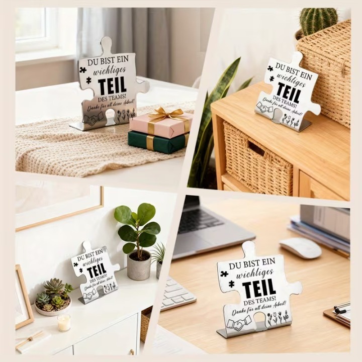 Tischdeko Puzzleteil Metall – Wichtiges Teil des Teams | Boxenshop Chemnitz