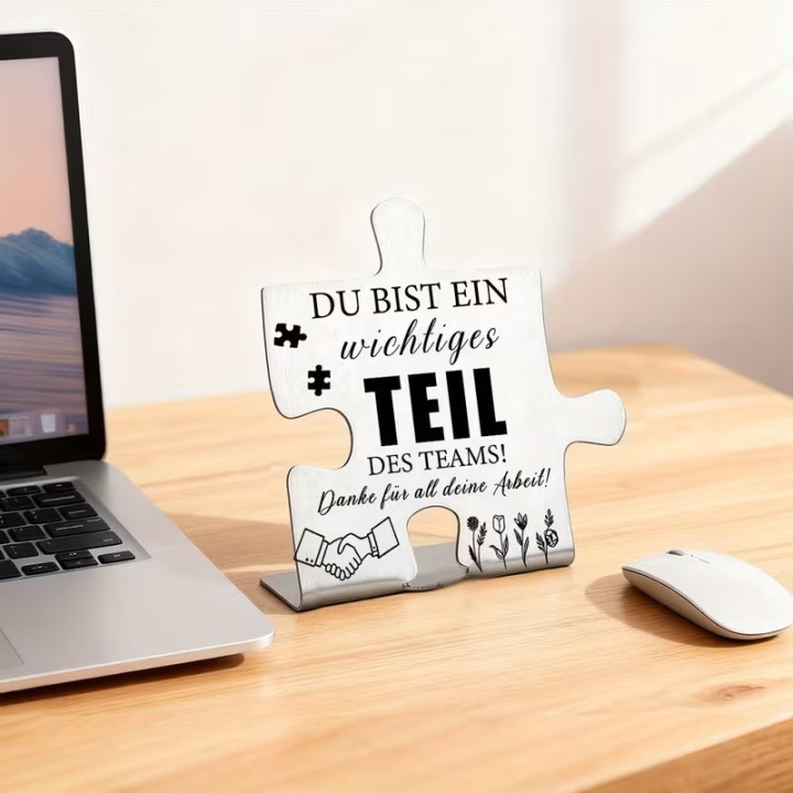 Tischdeko Puzzleteil Metall – Wichtiges Teil des Teams | Boxenshop Chemnitz